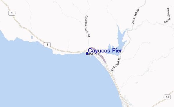 mapa de ubicación de Cayucos Pier