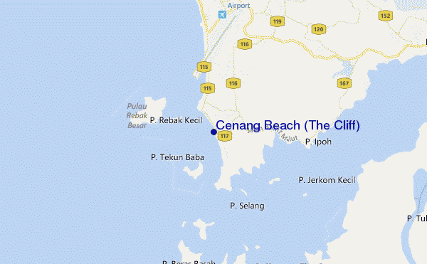 mapa de ubicación de Cenang Beach (The Cliff)