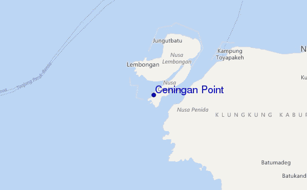 mapa de ubicación de Ceningan Point