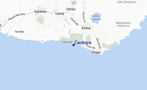 mapa de ubicación de Centers