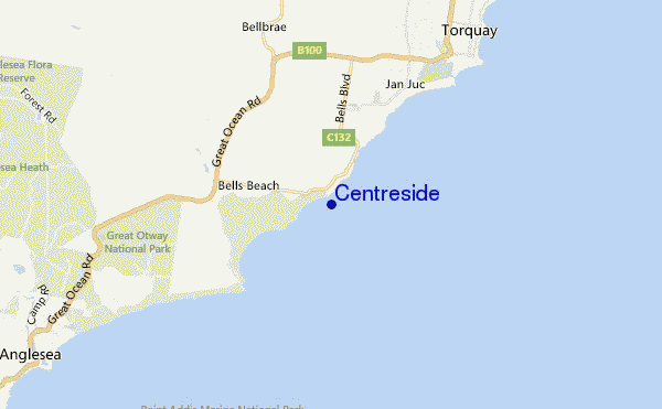 mapa de ubicación de Centreside