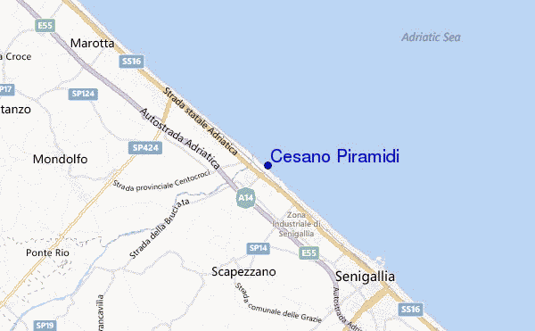 mapa de ubicación de Cesano Piramidi