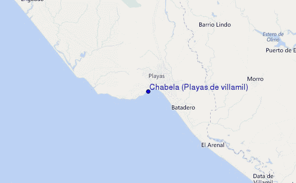 mapa de ubicación de Chabela (Playas de villamil)