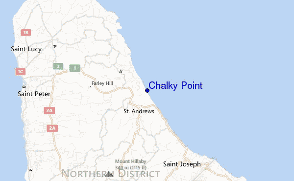 mapa de ubicación de Chalky Point