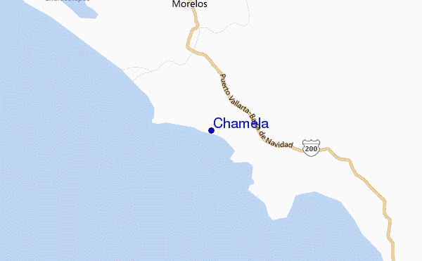 mapa de ubicación de Chamela