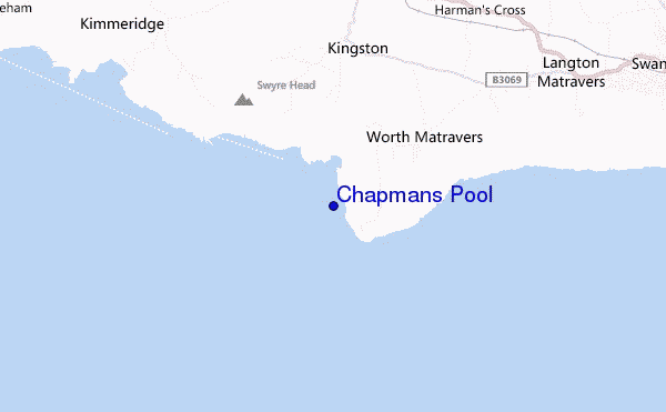 mapa de ubicación de Chapmans Pool