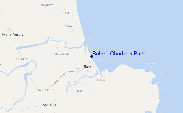 mapa de ubicación de Baler - Charlie's Point