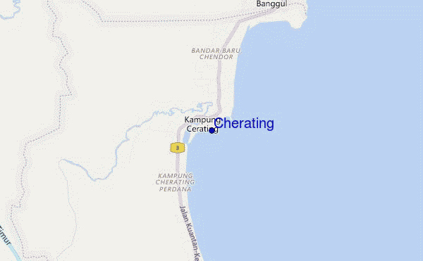 mapa de ubicación de Cherating
