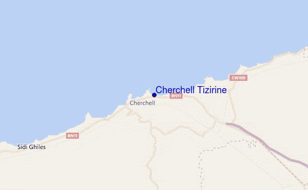 mapa de ubicación de Cherchell Tizirine