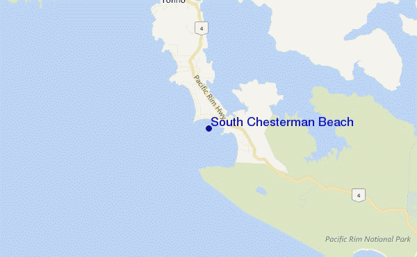 mapa de ubicación de South Chesterman Beach