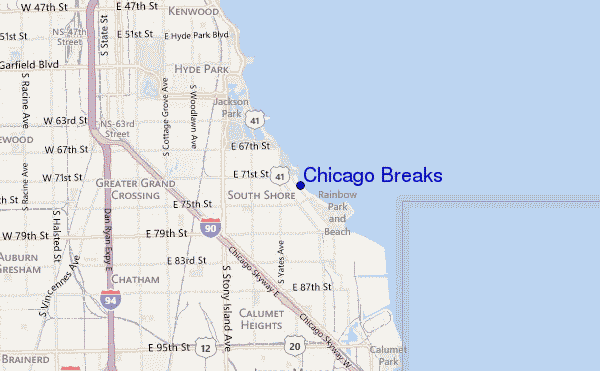 mapa de ubicación de Chicago Breaks