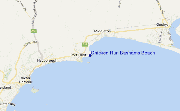 mapa de ubicación de Chicken Run Bashams Beach