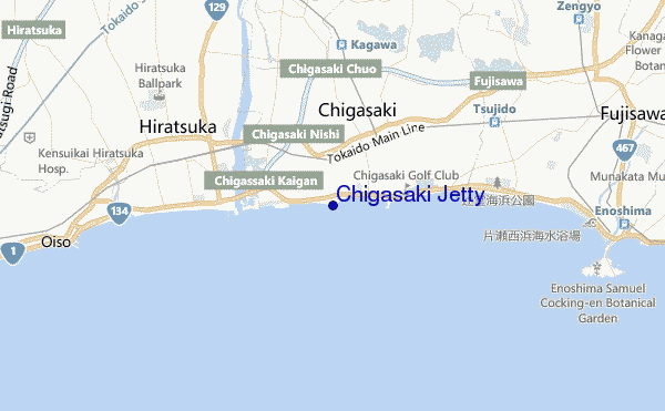 mapa de ubicación de Chigasaki Jetty