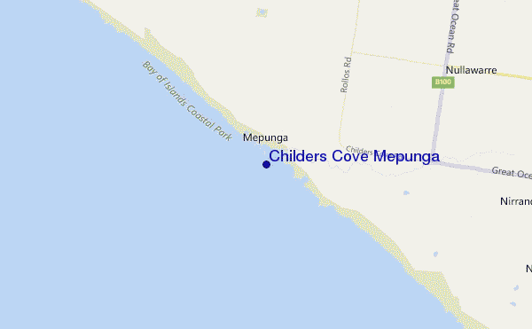 mapa de ubicación de Childers Cove Mepunga