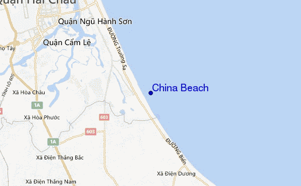 mapa de ubicación de China Beach