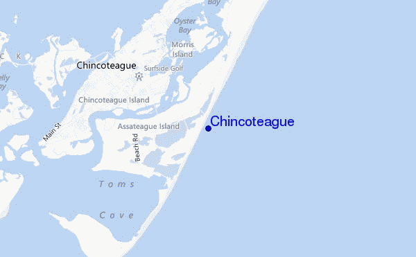 mapa de ubicación de Chincoteague