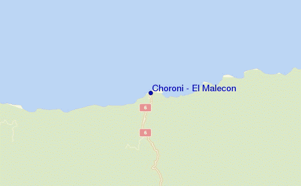 mapa de ubicación de Choroni - El Malecon