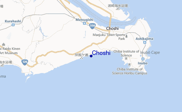 mapa de ubicación de Choshi