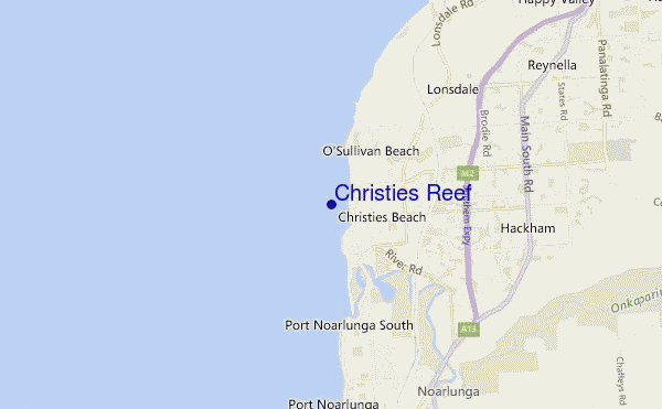 mapa de ubicación de Christies Reef