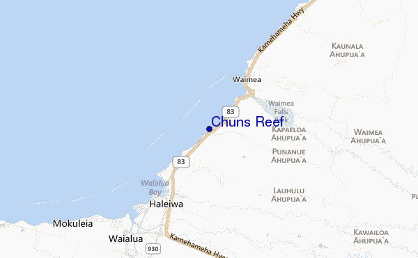 mapa de ubicación de Chuns Reef