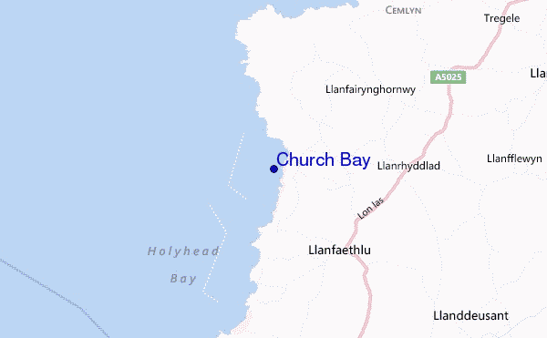 mapa de ubicación de Church Bay
