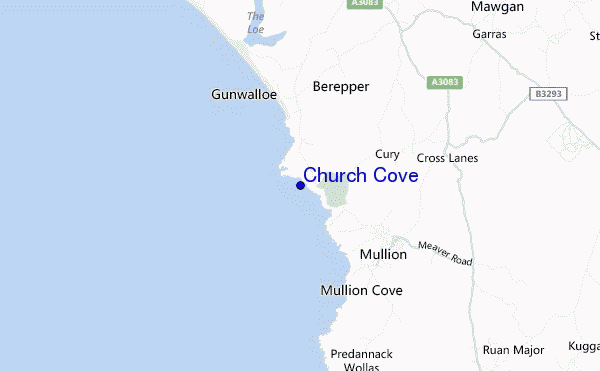 mapa de ubicación de Church Cove