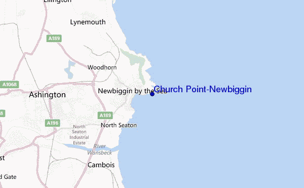 mapa de ubicación de Church Point-Newbiggin