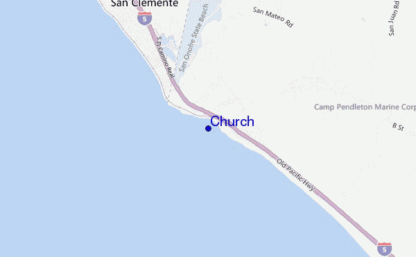 mapa de ubicación de Church