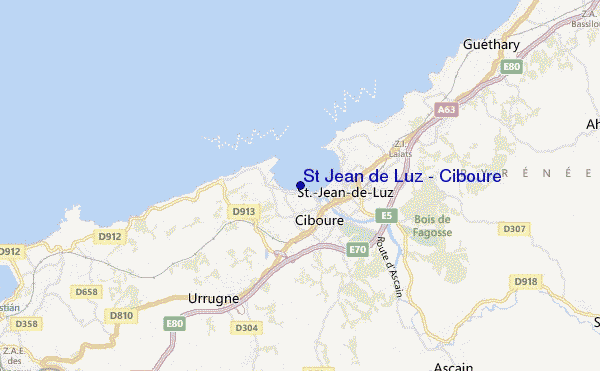 mapa de ubicación de St Jean de Luz - Ciboure