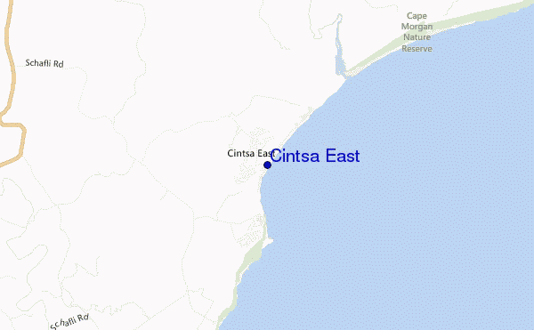 mapa de ubicación de Cintsa East