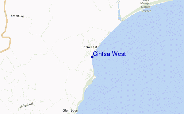 mapa de ubicación de Cintsa West