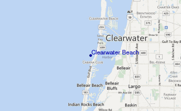 mapa de ubicación de Clearwater Beach
