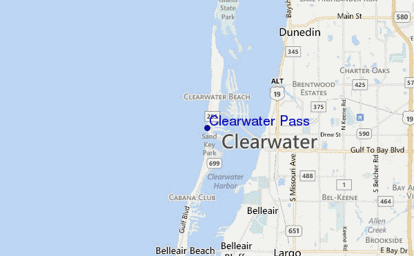 mapa de ubicación de Clearwater Pass