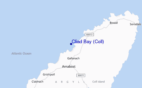 mapa de ubicación de Cliad Bay (Coll)