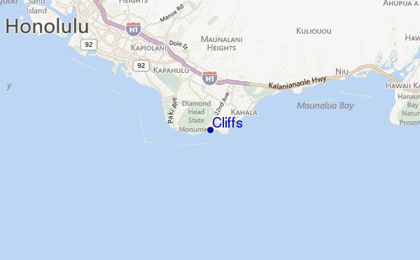mapa de ubicación de Cliffs