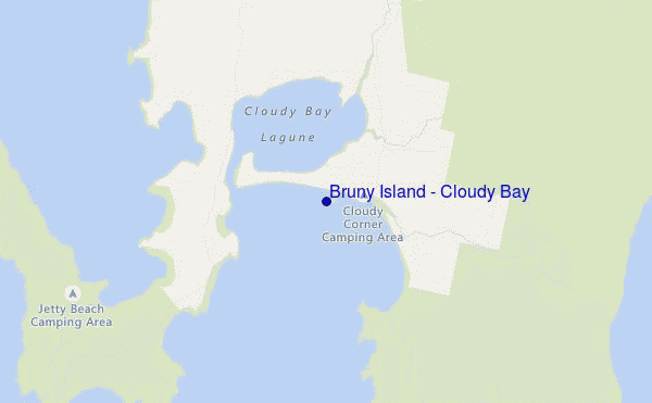 mapa de ubicación de Bruny Island - Cloudy Bay