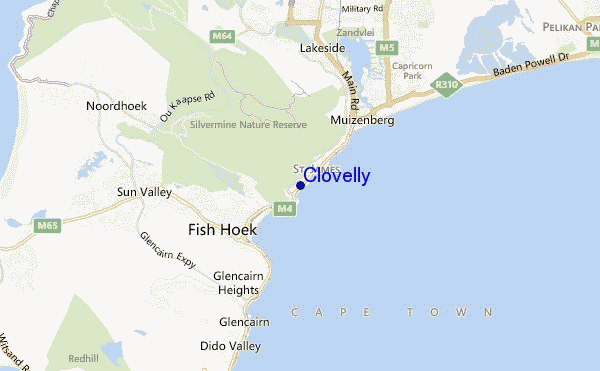 mapa de ubicación de Clovelly