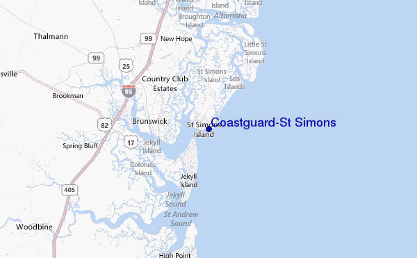 Coastguard/St Simons Location Map