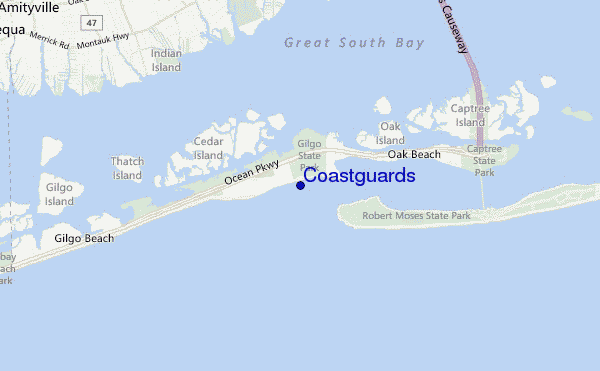 mapa de ubicación de Coastguards