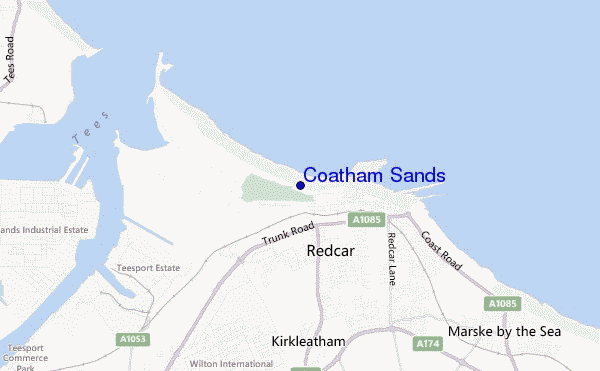 mapa de ubicación de Coatham Sands