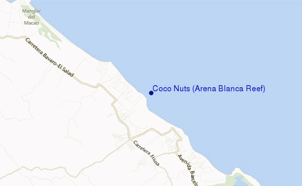 mapa de ubicación de Coco Nuts (Arena Blanca Reef)