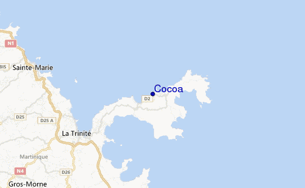 mapa de ubicación de Cocoa
