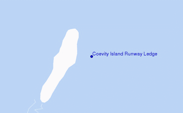 mapa de ubicación de Coevity Island Runway Ledge