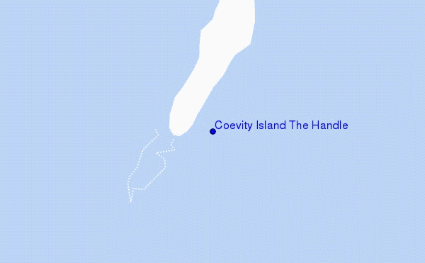 mapa de ubicación de Coevity Island The Handle