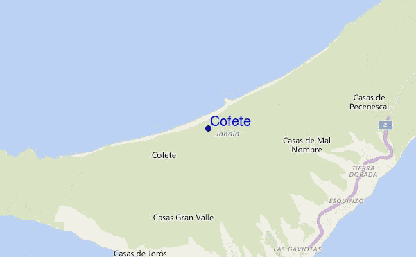 mapa de ubicación de Cofete