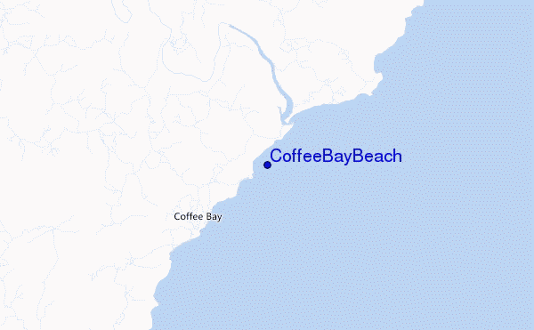 mapa de ubicación de Coffee Bay Beach