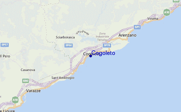 mapa de ubicación de Cogoleto