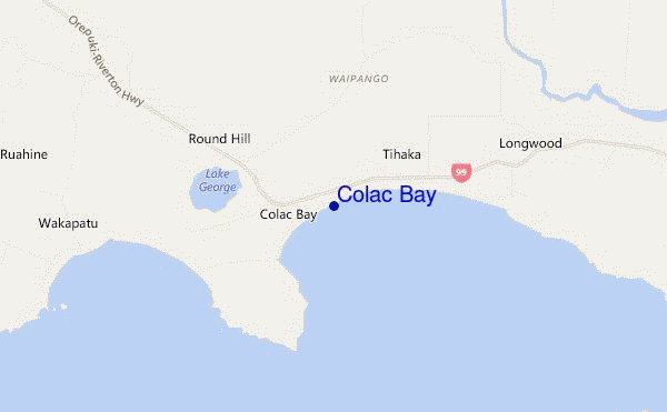 mapa de ubicación de Colac Bay