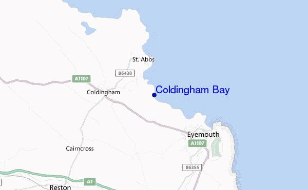 mapa de ubicación de Coldingham Bay