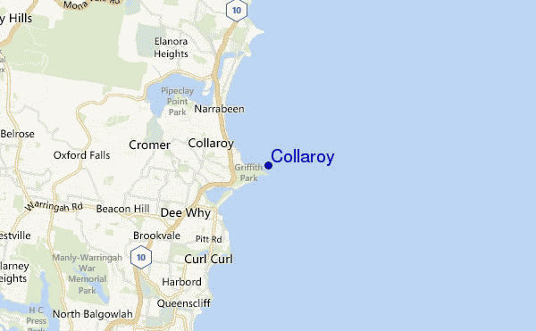 mapa de ubicación de Collaroy